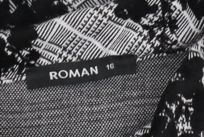 Roman Women's Grey Shift Dress Size 16 Cowl Neck