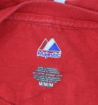 Mens UK Size M Majestic Red  T-Shirt