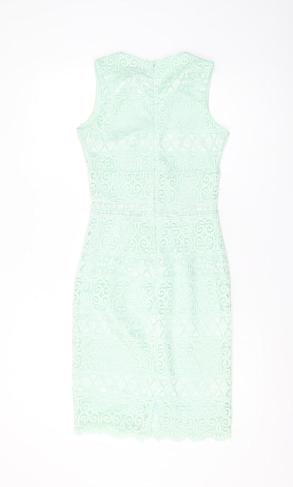 Lipsy Women's Green Bodycon Dress, Knee Length, Size 6