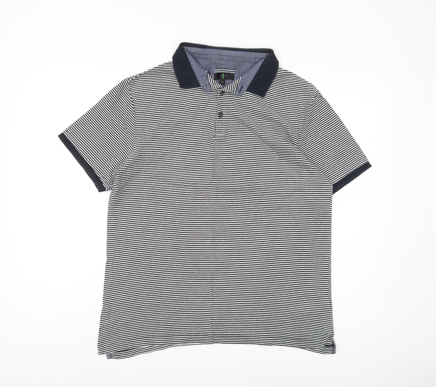 Jasper Conran Men's M Black Striped Polo Shirt