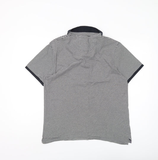 Jasper Conran Men's M Black Striped Polo Shirt