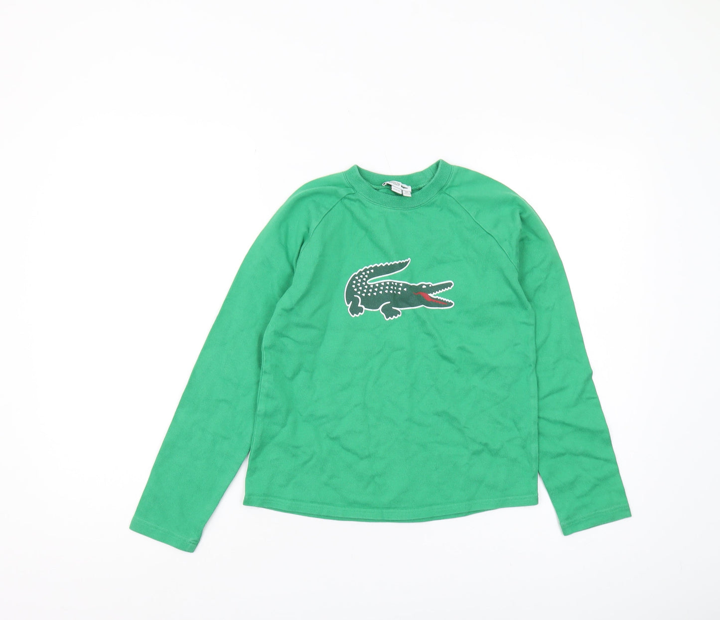 Lacoste Boys Green Long Sleeve T-Shirt, Size 10 Years