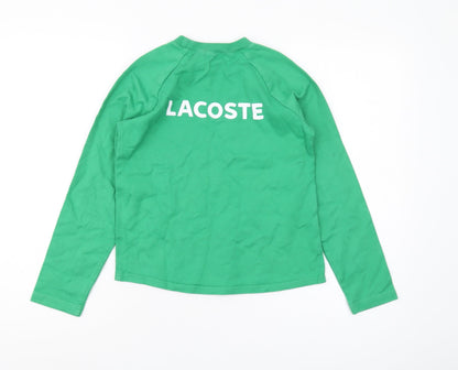 Lacoste Boys Green Long Sleeve T-Shirt, Size 10 Years
