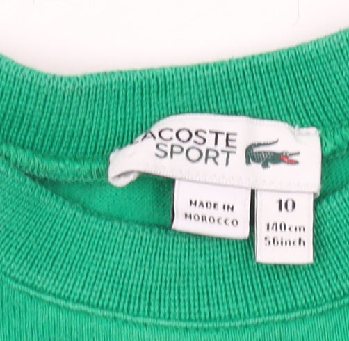 Lacoste Boys Green Long Sleeve T-Shirt, Size 10 Years