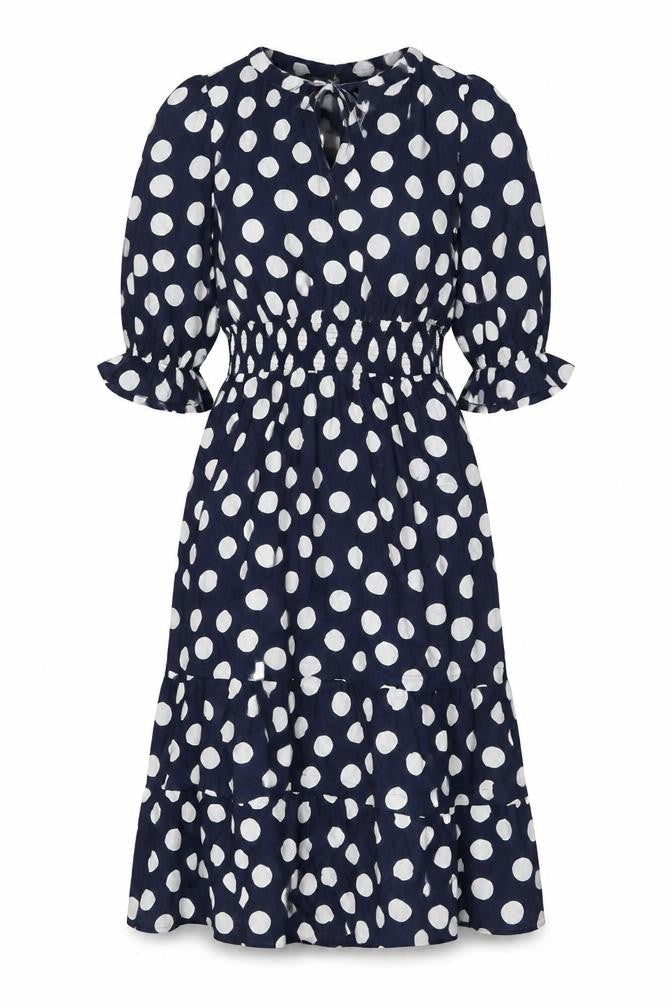 Marks and Spencer Women Blue Polka Dot Midi Dress S