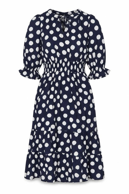 Marks and Spencer Women Blue Polka Dot Midi Dress S