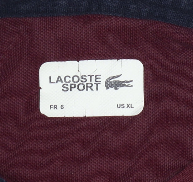 Lacoste Sport Men's Red XL Polo Shirt with Logo