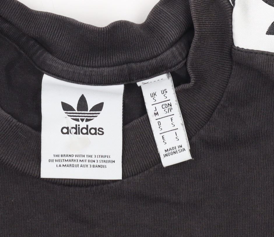 Adidas Men's Black Cotton Crew Neck T-Shirt, Size S