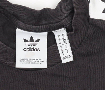 Adidas Men's Black Cotton Crew Neck T-Shirt, Size S