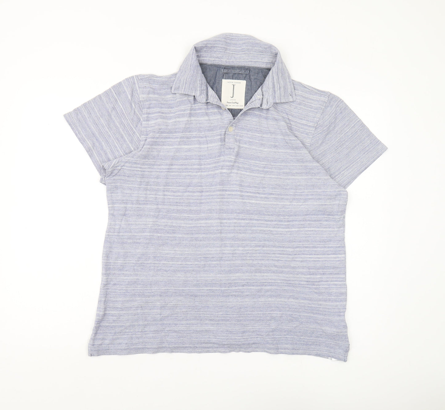 Jasper Conran Men's Blue Striped Polo Shirt S