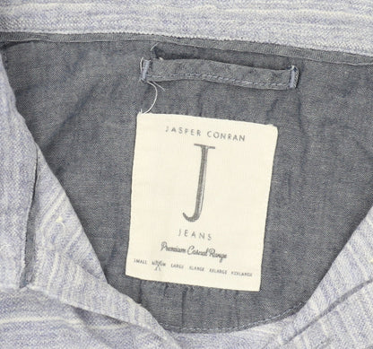 Jasper Conran Men's Blue Striped Polo Shirt S