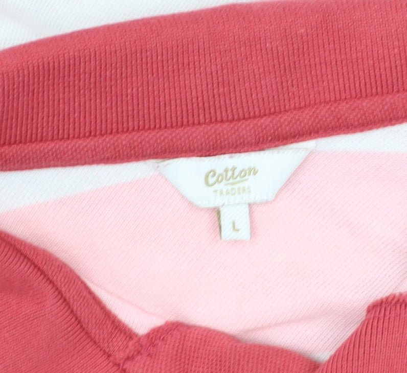 Unisex Adults UK Size L Cotton Traders Pink Classic Polo