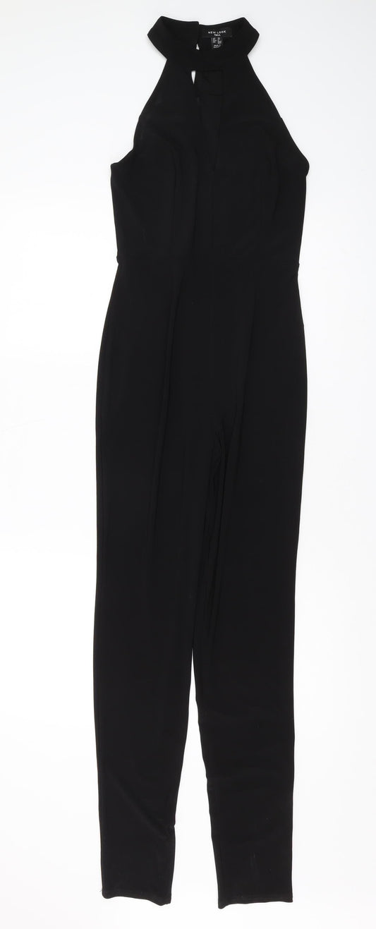 New Look Women's Black Halter Jumpsuit Size 10 Tall