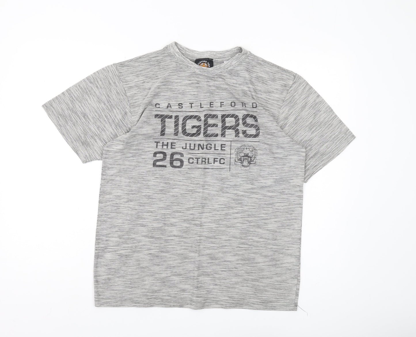 Castleford Tigers Men's Grey S Logo T-Shirt