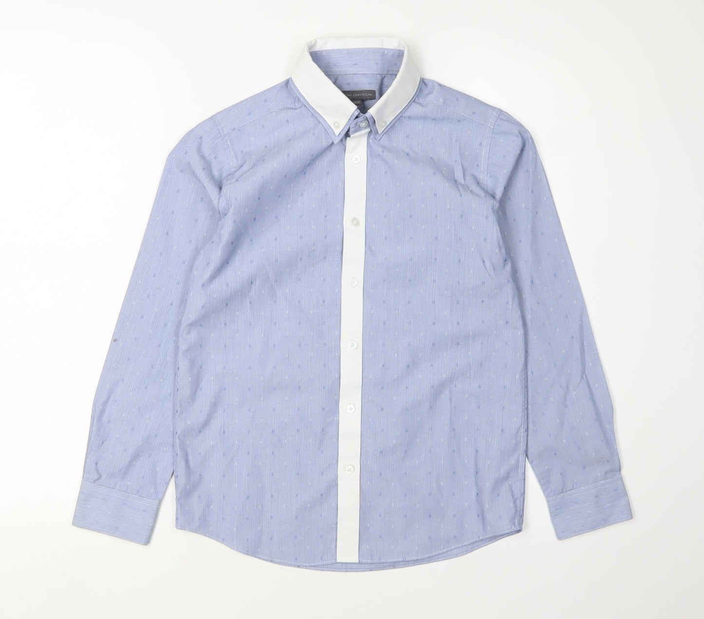 Rocha John Rocha Boys Blue Striped Dress Shirt, 11 Years