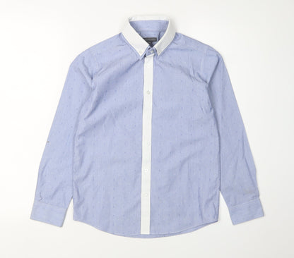 Rocha John Rocha Boys Blue Striped Dress Shirt, 11 Years