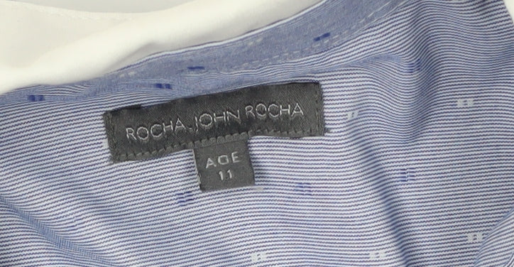 Rocha John Rocha Boys Blue Striped Dress Shirt, 11 Years