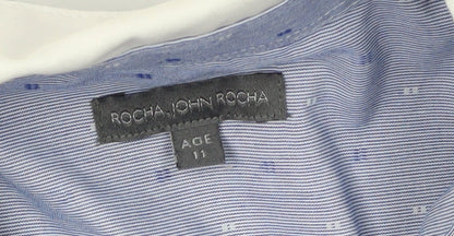 Rocha John Rocha Boys Blue Striped Dress Shirt, 11 Years