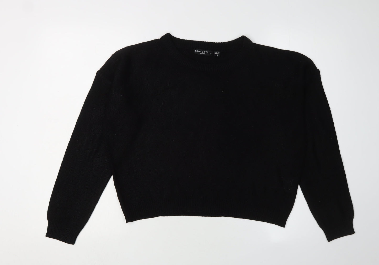Womens UK Size S Brave Soul Black Pullover Jumper