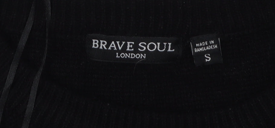 Womens UK Size S Brave Soul Black Pullover Jumper