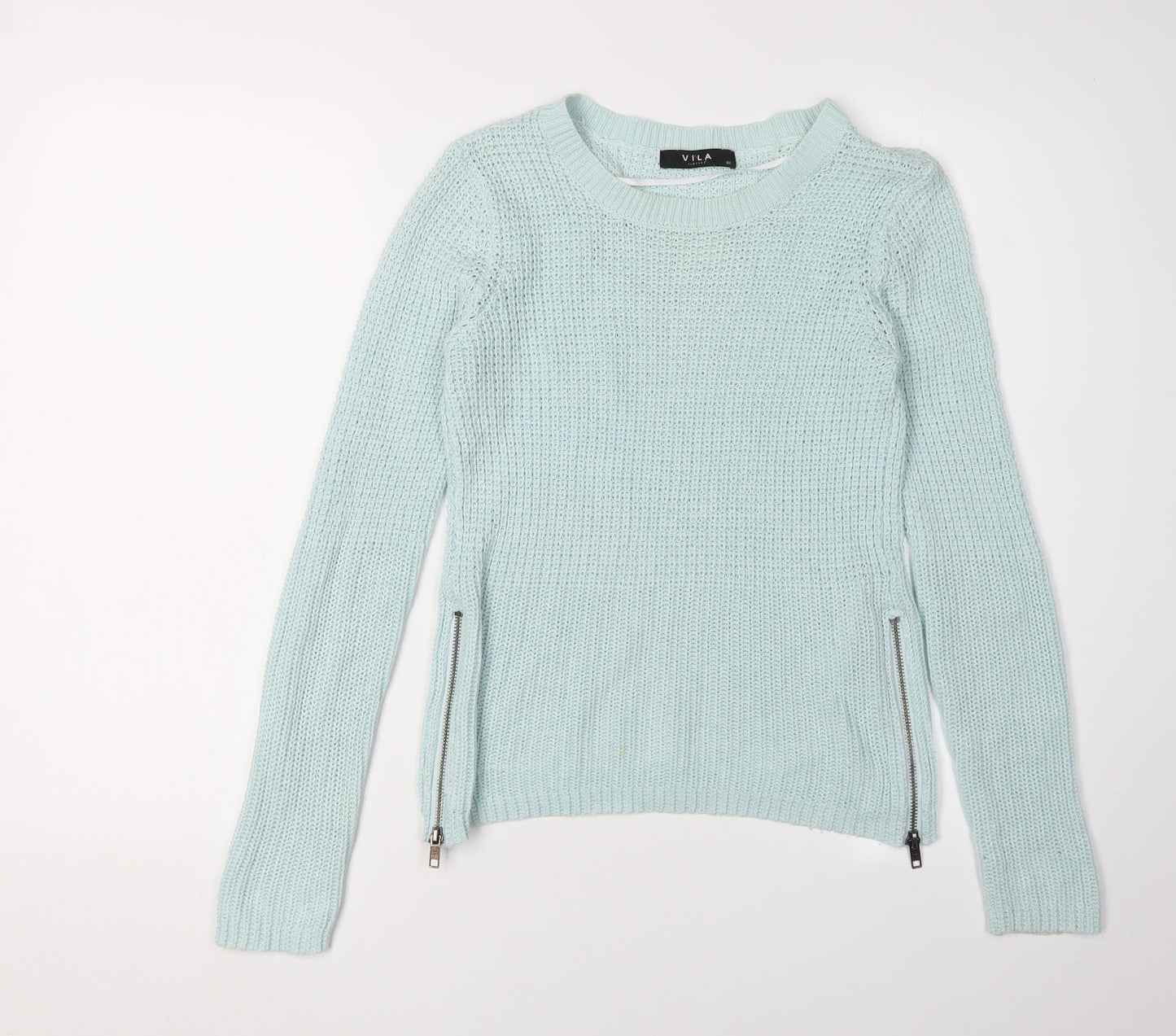 Womens UK Size XS VILA Blue Pullover Jumper