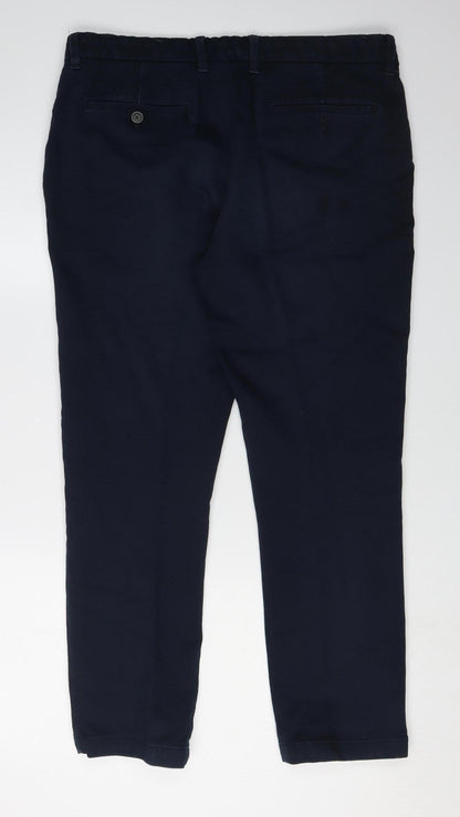 Marks and Spencer Men's Blue Chino Trousers, Size 36