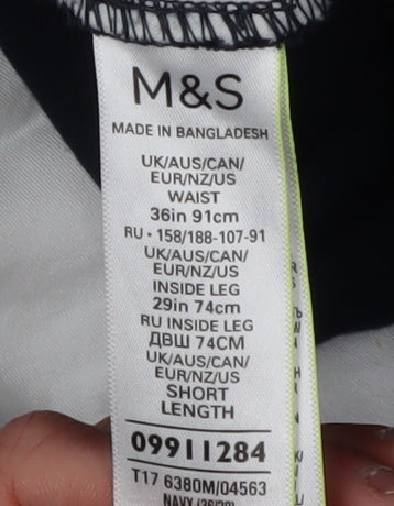 Marks and Spencer Men's Blue Chino Trousers, Size 36