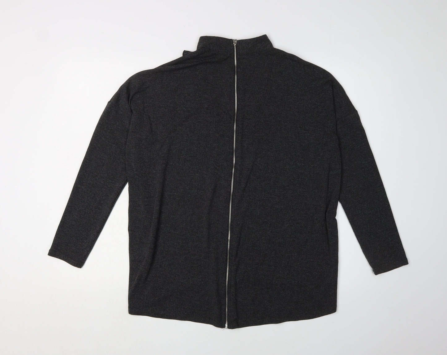 Womens UK Size S Quiz Black Full Zip Jumper