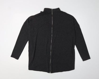 Womens UK Size S Quiz Black Full Zip Jumper