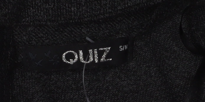 Womens UK Size S Quiz Black Full Zip Jumper