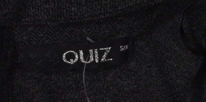 Womens UK Size S Quiz Black Full Zip Jumper