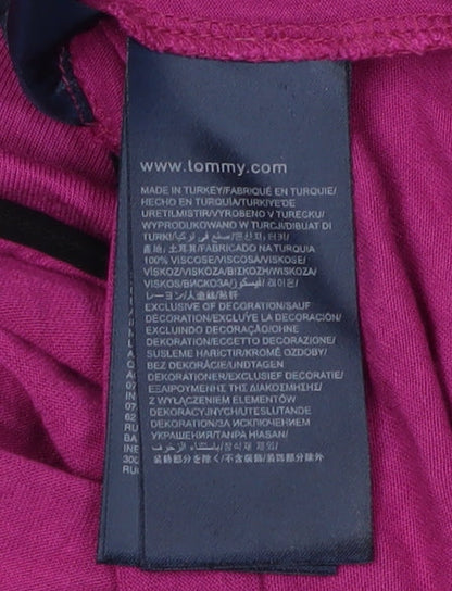Womens UK Size S Tommy Hilfiger Purple Basic T-Shirt