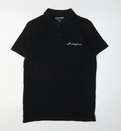 Jack & Jones Men's XS Black Short Sleeve Polo