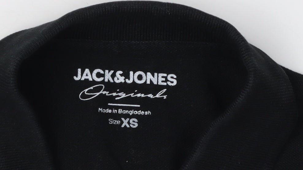 Jack & Jones Men's XS Black Short Sleeve Polo
