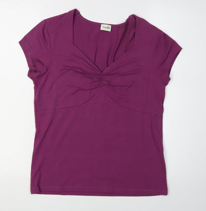 Womens UK Size M Viyella Purple Basic T-Shirt