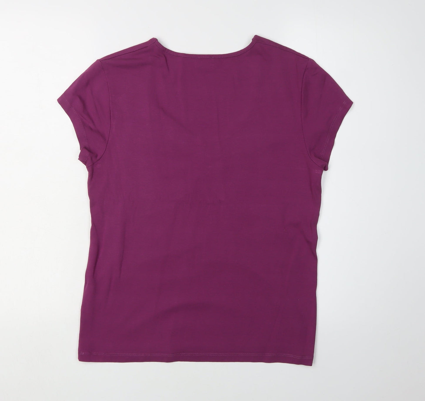 Womens UK Size M Viyella Purple Basic T-Shirt