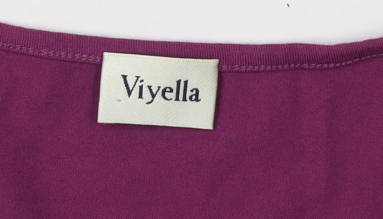 Womens UK Size M Viyella Purple Basic T-Shirt