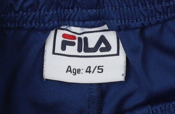Fila Boys' Blue Athletic Shorts 4-5 Years, Elastic Waist