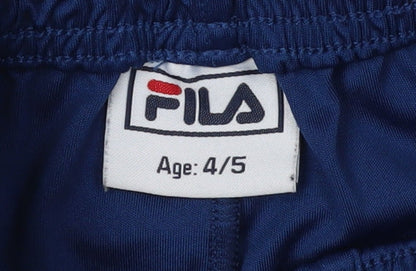 Fila Boys' Blue Athletic Shorts 4-5 Years, Elastic Waist