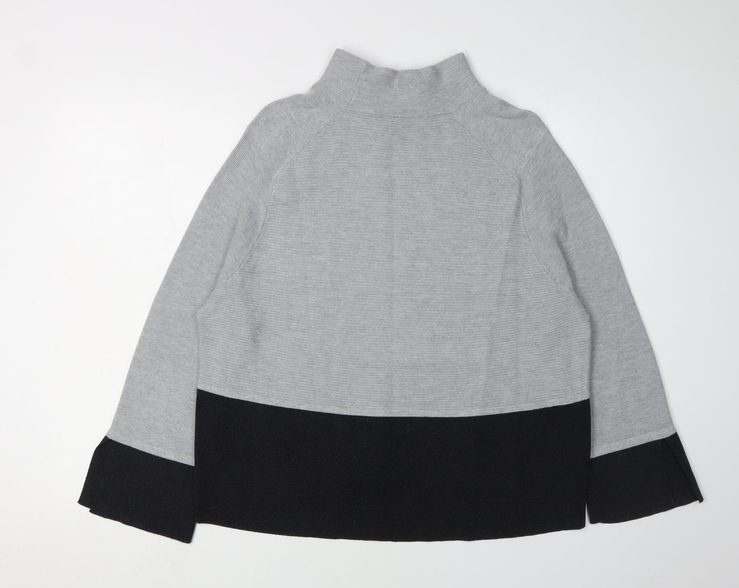 Jasper Conran Women Grey Mock Neck Pullover Jumper - Size 14