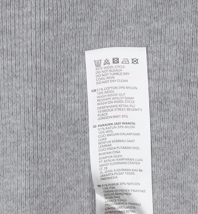 Jasper Conran Women Grey Mock Neck Pullover Jumper - Size 14