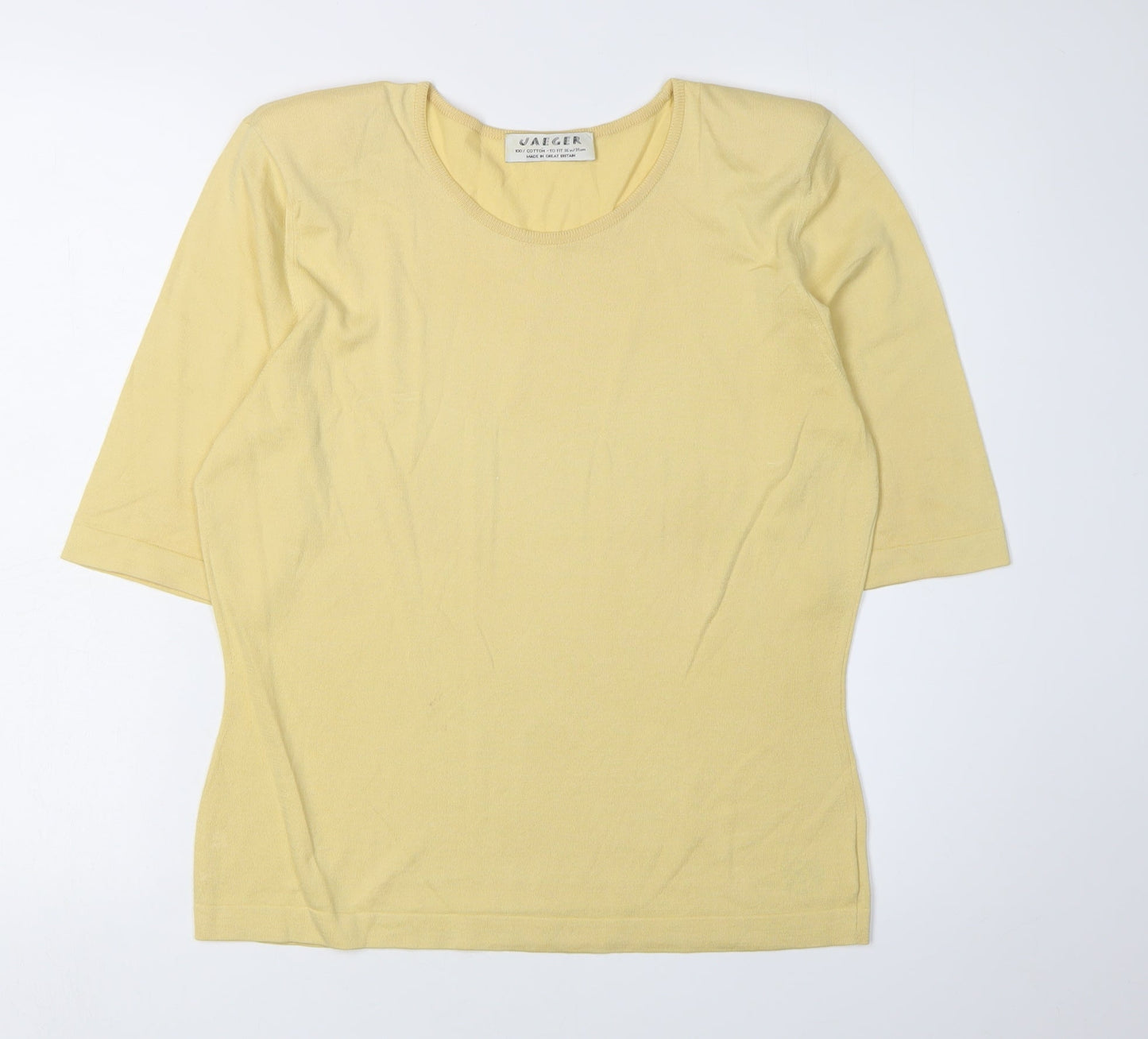 Jaeger Women's Yellow Pullover Jumper, M, Round Neck
