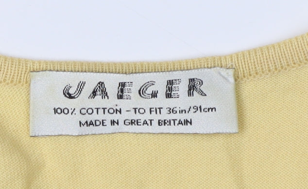 Jaeger Women's Yellow Pullover Jumper, M, Round Neck