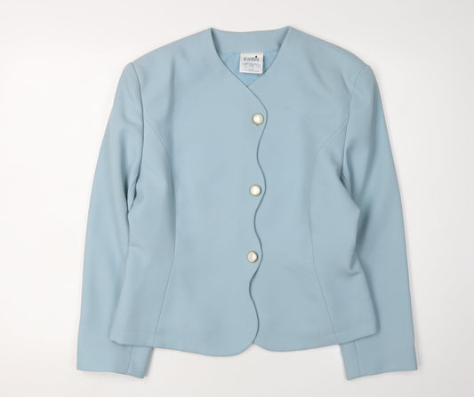 Eastex Women's Blue Single-Breasted Jacket - Size 14