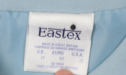 Eastex Women's Blue Single-Breasted Jacket - Size 14