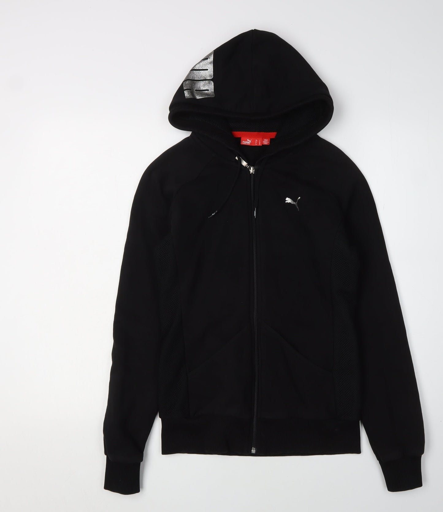 Puma Black Women's Full Zip Hoodie Size 10 with Logo Details
