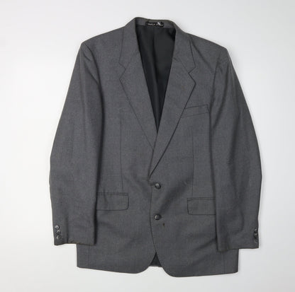 Dunn & Co Men's Grey Wool Blazer, 40R, Classic Style