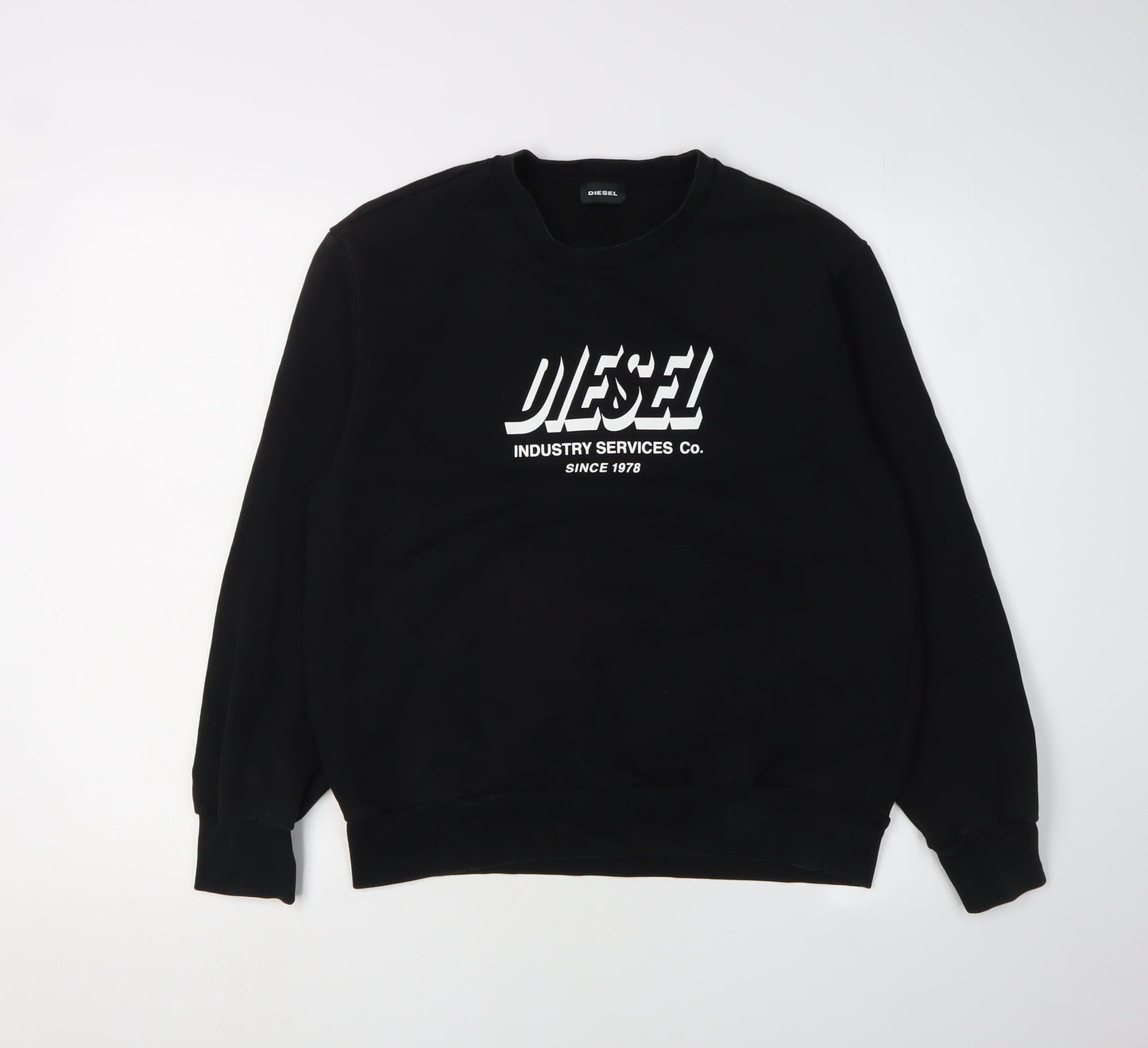 Diesel Unisex Kids Black Sweatshirt 16Y Casual Logo Pullover