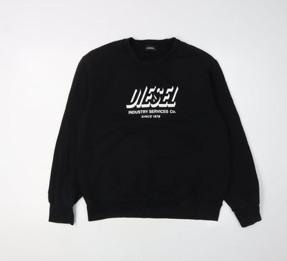 Diesel Unisex Kids Black Sweatshirt 16Y Casual Logo Pullover