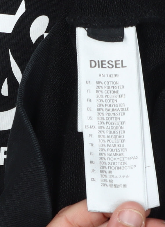 Diesel Unisex Kids Black Sweatshirt 16Y Casual Logo Pullover